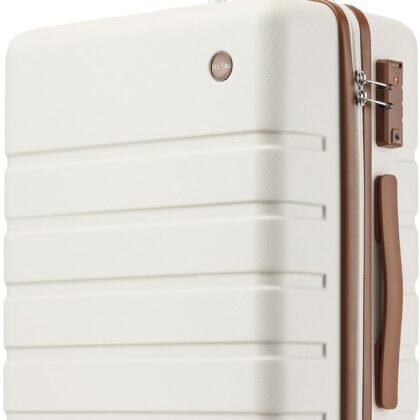 Hulsin Carry on Luggage Suitcase, 22x14x9 Airline Approved 20 Inch Hardside Carry-on Luggage with Spinner Wheels, Hard Shell Luggage with TSA Lock, Hard Case Small Travel Suitcase (White, 20-Inch)