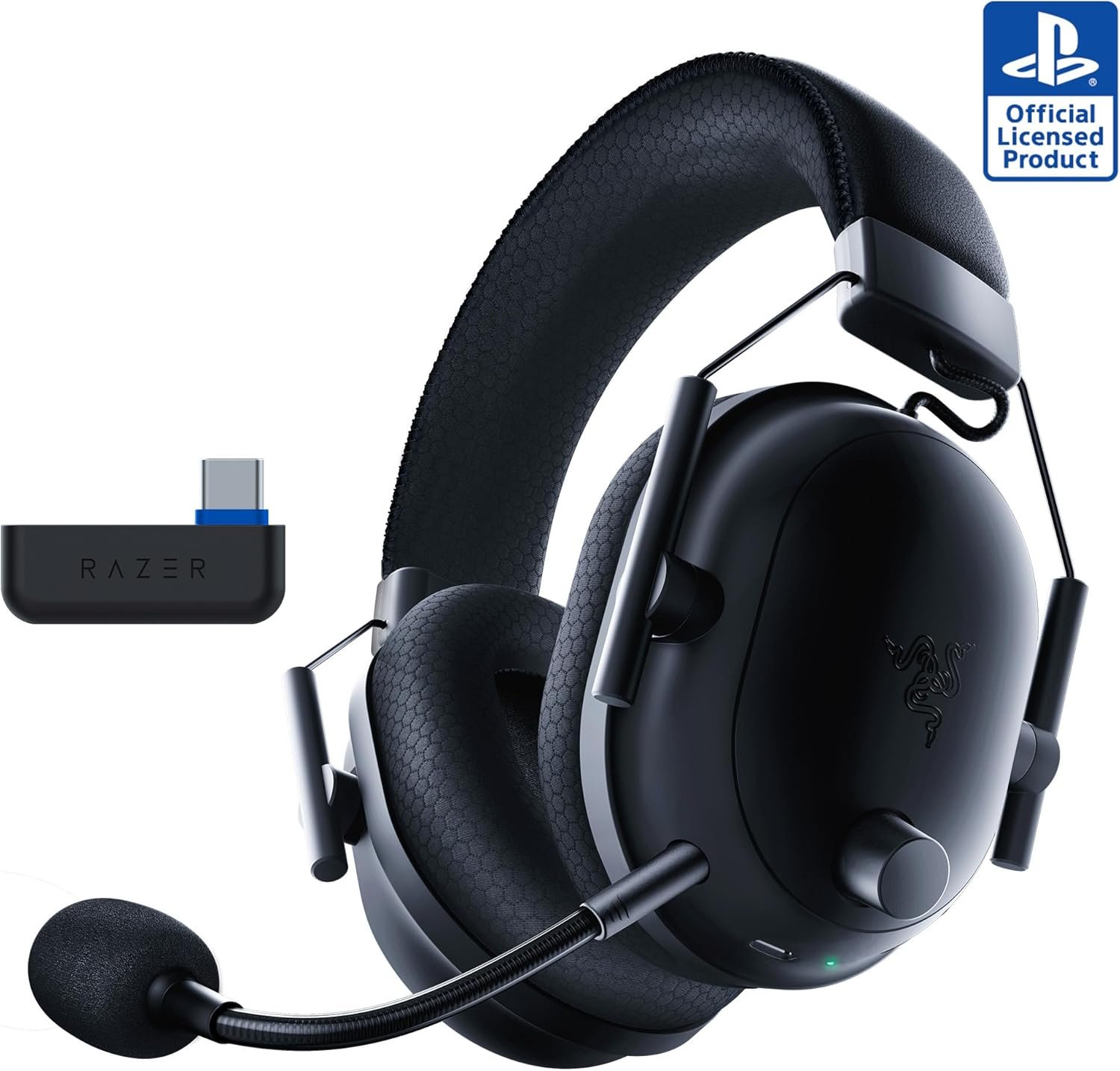 Razer BlackShark V2 Pro Wireless PlayStation Gaming Headset: 50mm Drivers - Super Wideband Mic - Noise Isolating Earcups - For PS5, Nintendo Switch 2, PC, Mac - Bluetooth, USB-C - 70hr Battery – Black