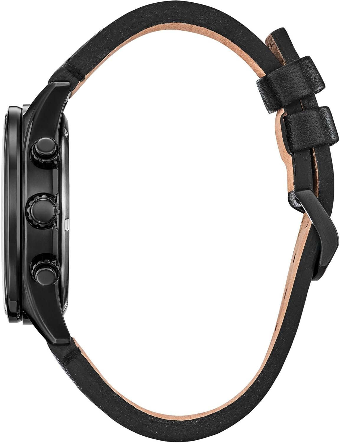 Citizen Men's Eco-Drive Weekender Sport Casual, Black Stainless Steel Watch, Black Leather Strap, Chronograph (Model: CA0775-01E) - Image 2