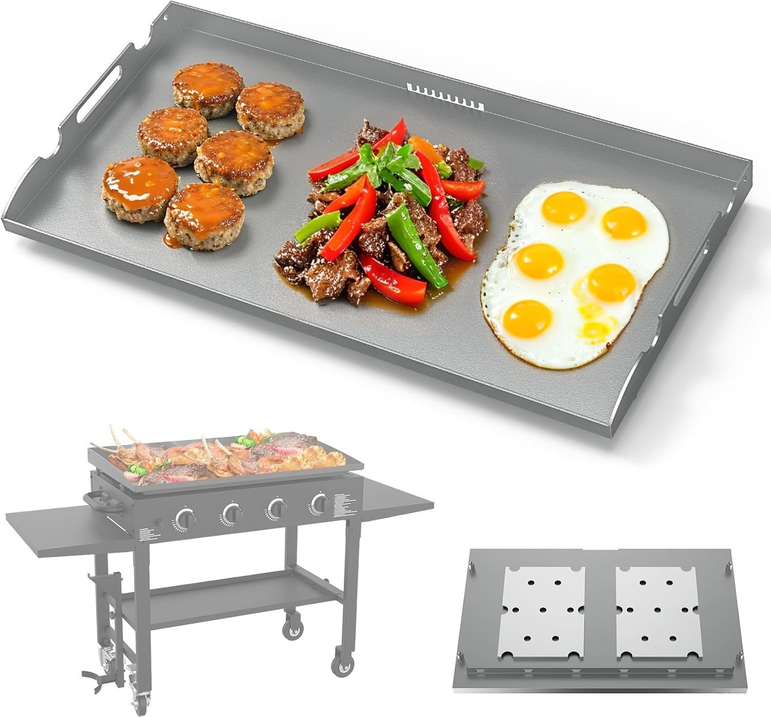 SafBbcue for Blackstone Griddle Replacement Top 36 inch Upgrade Flat Top Griddle for Blackstone Flat Top Replacement 1565 1841 2149 1560 1836 1984, Heavy Carbon Steel