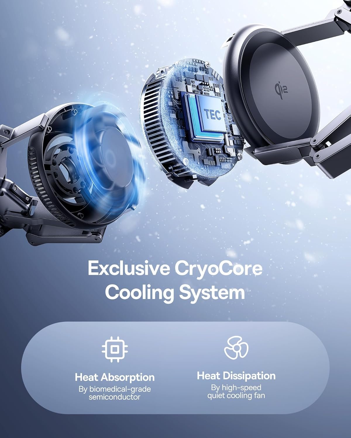 Baseus Qi2 15W 3-in-1 Charging Station, Magnetic Wireless Charger Stand with TEC Cooling, MagSafe-Compatible iPhone Charger for iPhone12-17 Series, AirPods, Apple Watch (45W Adapter & Cable Included) - Image 7