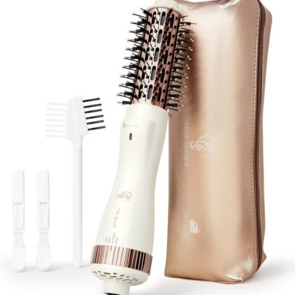 1.5 Inch Barrel Round Brush Blow Dryer (2.8’’ Plus Bristles), Negative Ionic One Step Volumizer Dryer, 4-in-1 Hot air Brush-Not for Europe Travel