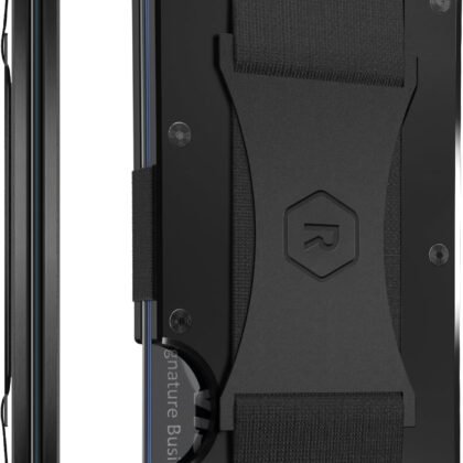 Ridge Wallet for Men - Slim Minimalist Compact Wallet and Card Holder, RFID Protected Front Pocket Wallets for Men with Integrated Cash Strap (Royal Black)