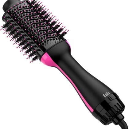 Hair Dryer Brush Blow Dryer in One, Upgraded 4 in 1 Hair Dryer and Styler Volumizer with Negative Ion Anti-frizz Ceramic Titanium Barrel Hot Air Hair Straightener Brush