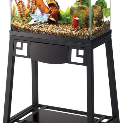 Aqueon Metal 20 Gallon Long/29 Gallon High Fish Tank Aquarium Stand, 30" L x 12" W x 28.25" H