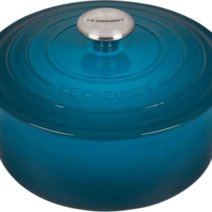Le Creuset Enameled Cast Iron Signature Round Dutch Oven, 4.5 qt., Deep Teal