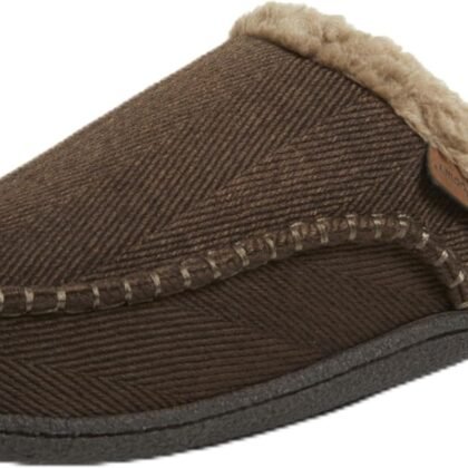 Dearfoams mens Matthew Moc Toe Scuff Indoor Outdoor House Shoe