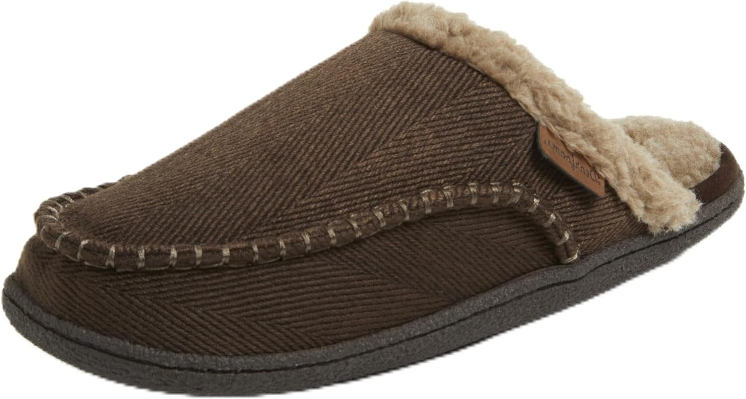 Dearfoams mens Matthew Moc Toe Scuff Indoor Outdoor House Shoe
