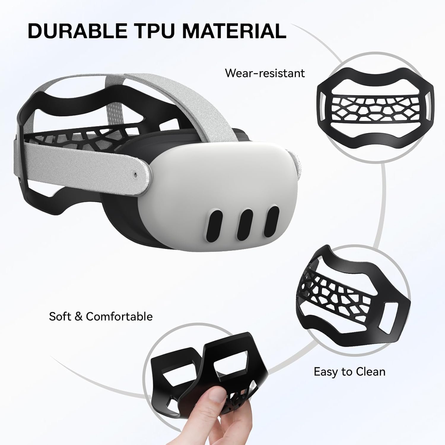 APEXINNO Head Strap Pad Compatible with Meta Quest 3, Quest 3S,Oculus Quest 2 – Adjustable TPU Cushion for Elite Strap, Enhanced Comfort for All Quest Series VR Headsets - Image 6