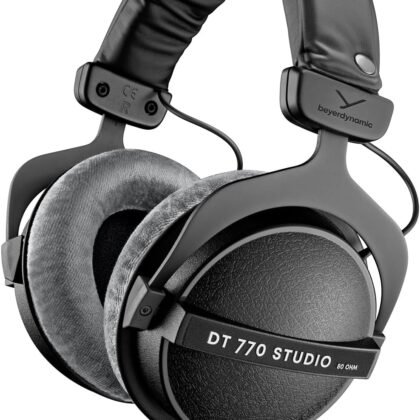 beyerdynamic DT 770 Pro Studio Headphones - Over-Ear, Closed-Back, Professional Design for Recording and Monitoring (80 Ohm, Grey) (Renewed)