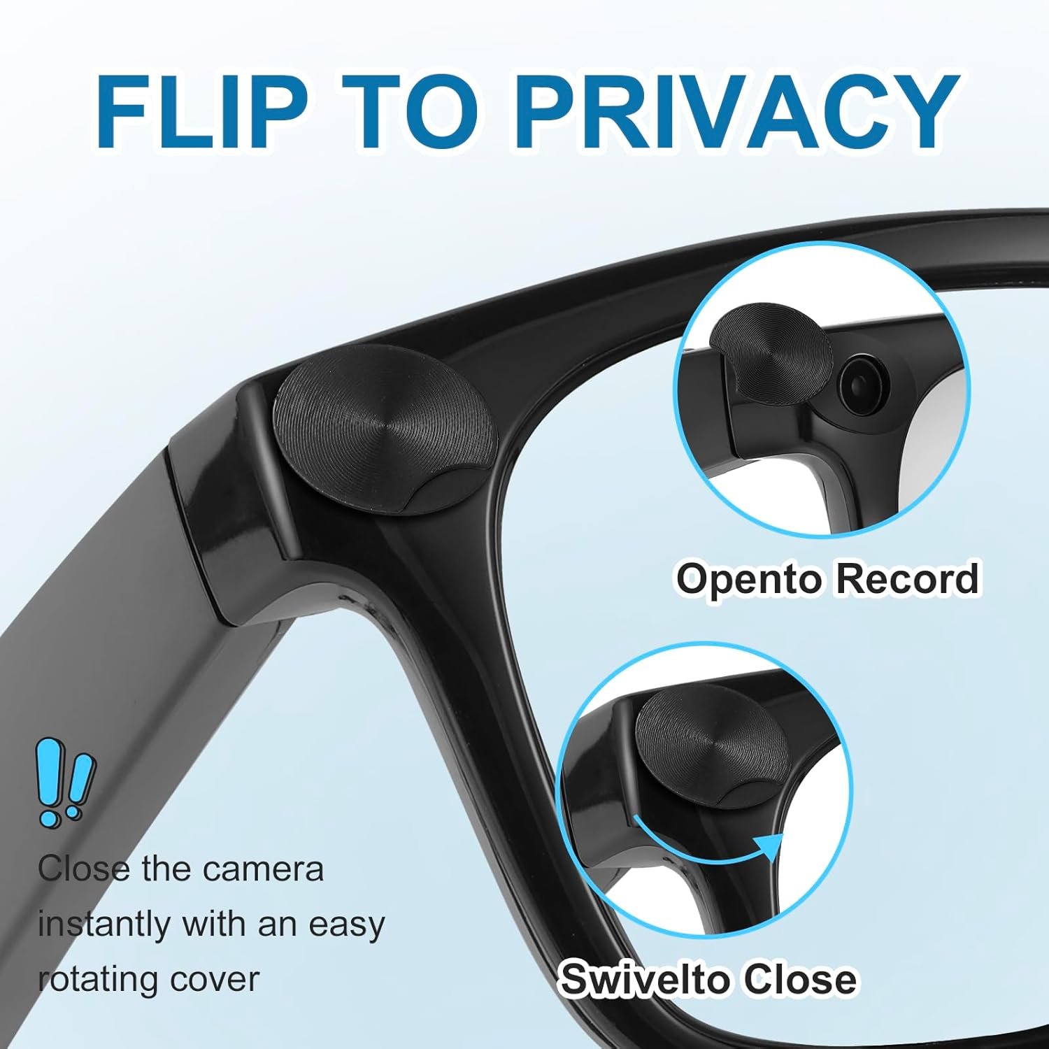 LED light shield Compatible with Ray-Ban Meta Wayfarer/Skyler/Headliner(Gen 2) & Oakley Meta HSTN Smart Glasses Accessories, A stable black light-blocking protective cover - Image 2