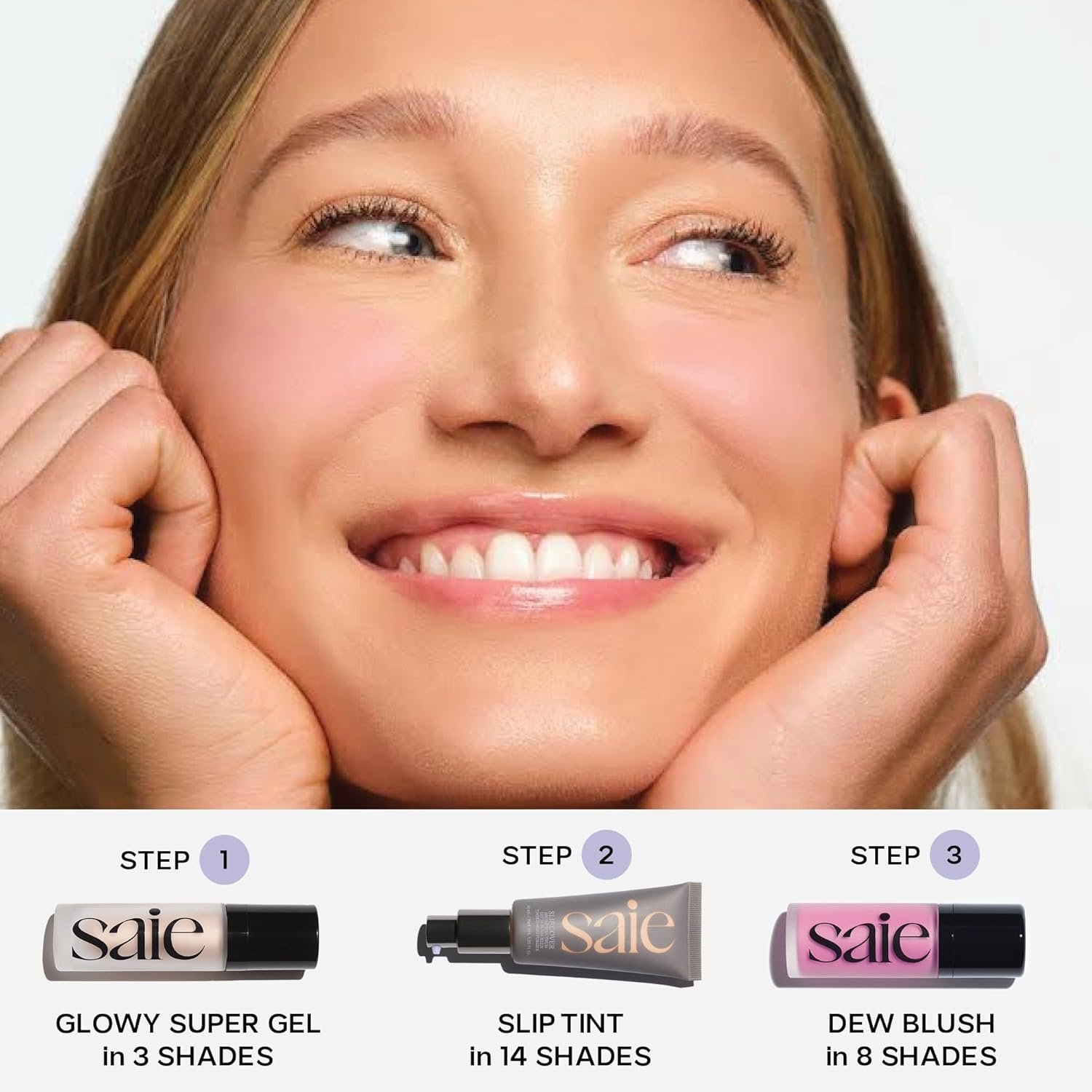 Saie Glowy Super Gel - Hydrating Makeup Primer and Illuminating Glow Serum Enriched with Vitamin C and Squalane Oil - All-Over Liquid Highlighter Makeup for Instant Glass Skin - Starglow (1 oz) - Image 7