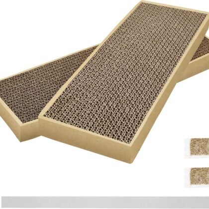 HappyFreeSX Splicing Cat Scratch Pad: Cat Scratchers for Indoor Cats and Kitten, 2 Pack Cat Scratching Pad, Cat Scratcher Cardboard, Scratching Pad, Premium Scratch from Cats, Double-Sided Design