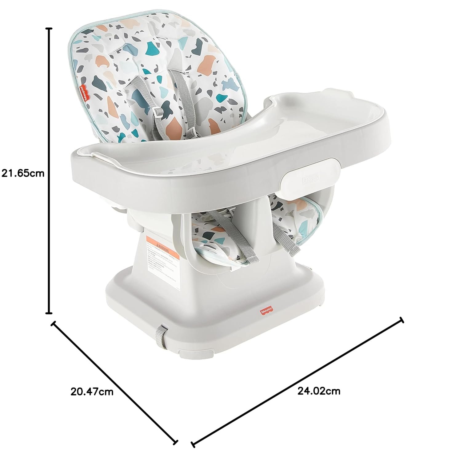 Fisher-Price SpaceSaver High Chair Navy Foliage, portable infant-to-toddler dining chair and booster seat with easy clean up features - Image 7