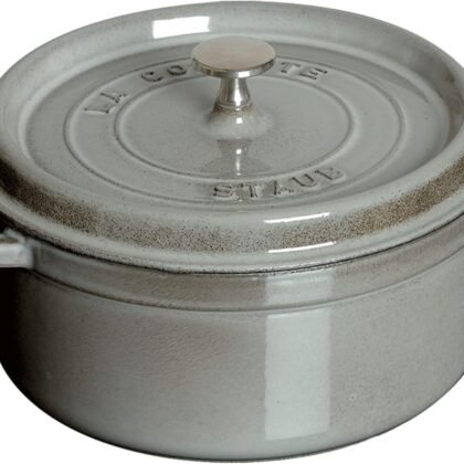 Staub Cast Iron 5.5-qt Round Cocotte - Graphite Grey, Made in France