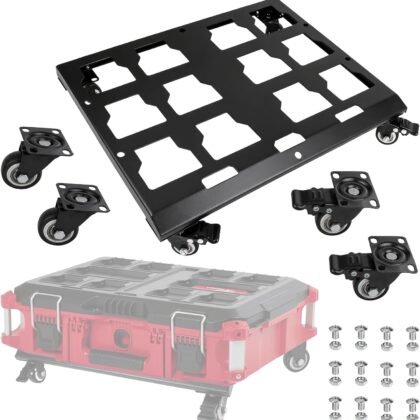 Upgraded Tool Box Dolly Compatible with Milwaukee Packout Carts Milwaukee Packout wheels equipped with locking wheels load capacity up to 200 pounds.