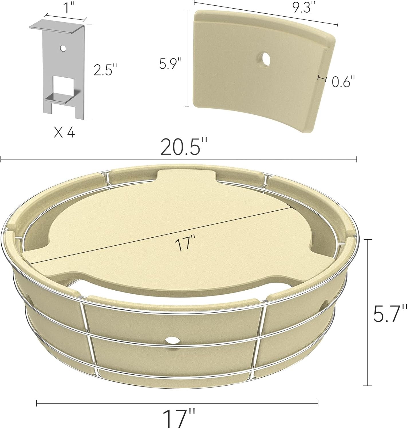 Charkettle Charcoal Firebox Kit, Ceramic Basket with Heat Deflector Compatible with Weber 22-inch Kettle Charcoal Grills - Image 2