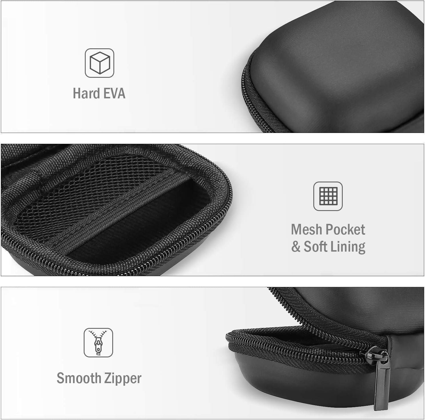 ProCase Compatible for AirPods Pro 2 2022 / AirPods 3 2021 / AirPods Pro 1 / Jabra Elite 75t / Beats Studio Buds, Hard Travel Carrying Case Storage Pouch Bag for Earbuds Earphones Headphones -Black - Image 6