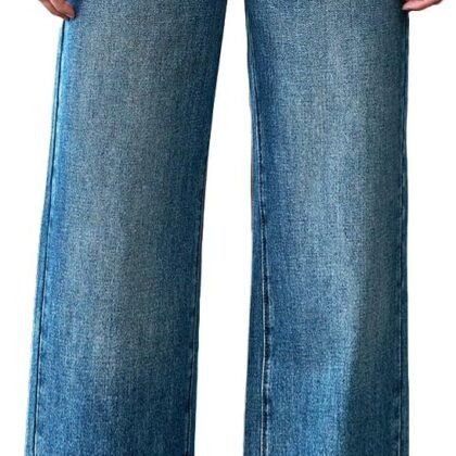 Women’s High Waisted Baggy Jeans – Stretchy Wide Leg Tummy Control Straight Leg Denim Pants Trendy Jeans for Women 2025