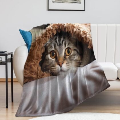 Cat Under Blanket Bed Blankets Luxury Plush Cozy Fuzzy Blanket for Couch Super Soft Warm Lightweight Throw Blanket for Home Decor 40"*50" （100 * 130cm）
