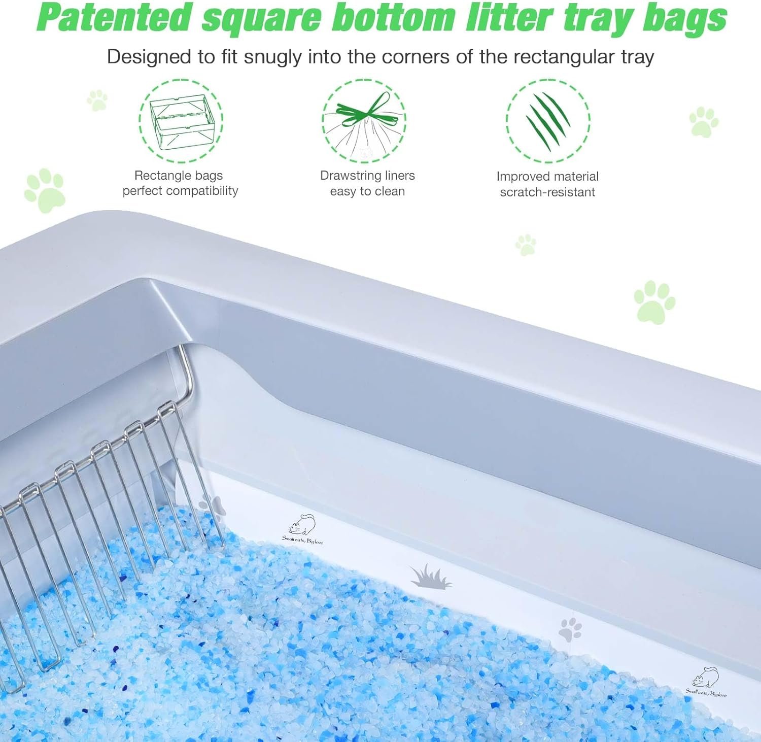 Litter Box Liners Compatible with Pets Scoopfree Litter Box Refill Tray Rectangle Bags with Anti-scratch Cardboard 20 Pack - Image 2