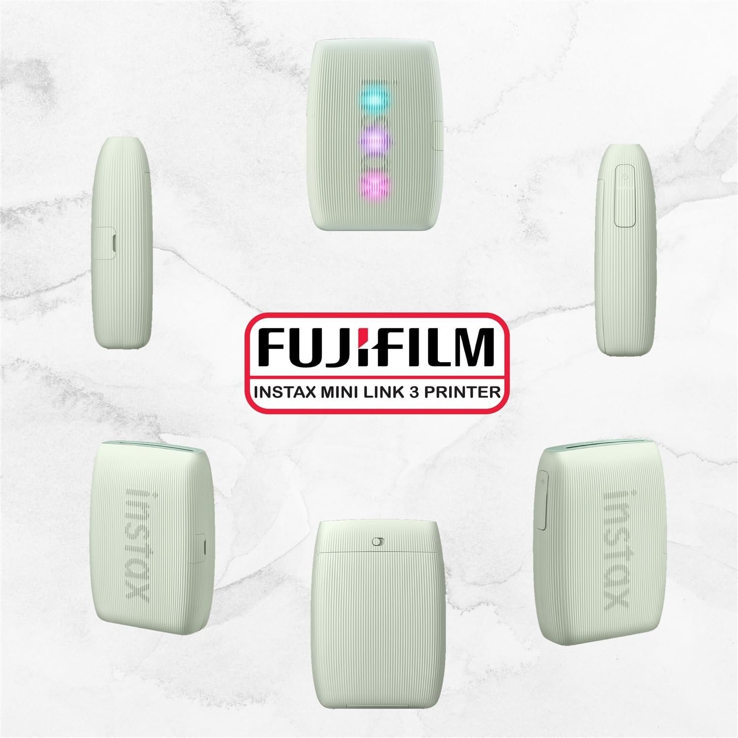 Fujifilm Instax Mini Link 3 Printer Bundle Instax Mini Film (40 Sheets), Instax Mini Link 3 Protective Case (Sage Green) - Image 3