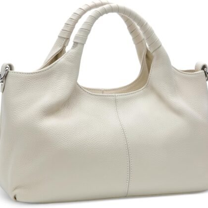 Iswee Genuine Leather Shoulder Bags Purses and Handbags for Women Satchel Designer Cross Body Hobo Medium Size Tote