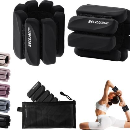 Ankle Weights Set of 2 (1 lb/2 lb Each) for Women Men Adjustable Wrist Bracelet for Home Gym Weighted Bangles Wristbands Leg Arm Weights for Walking Swimming Running Pilates Yoga Gym