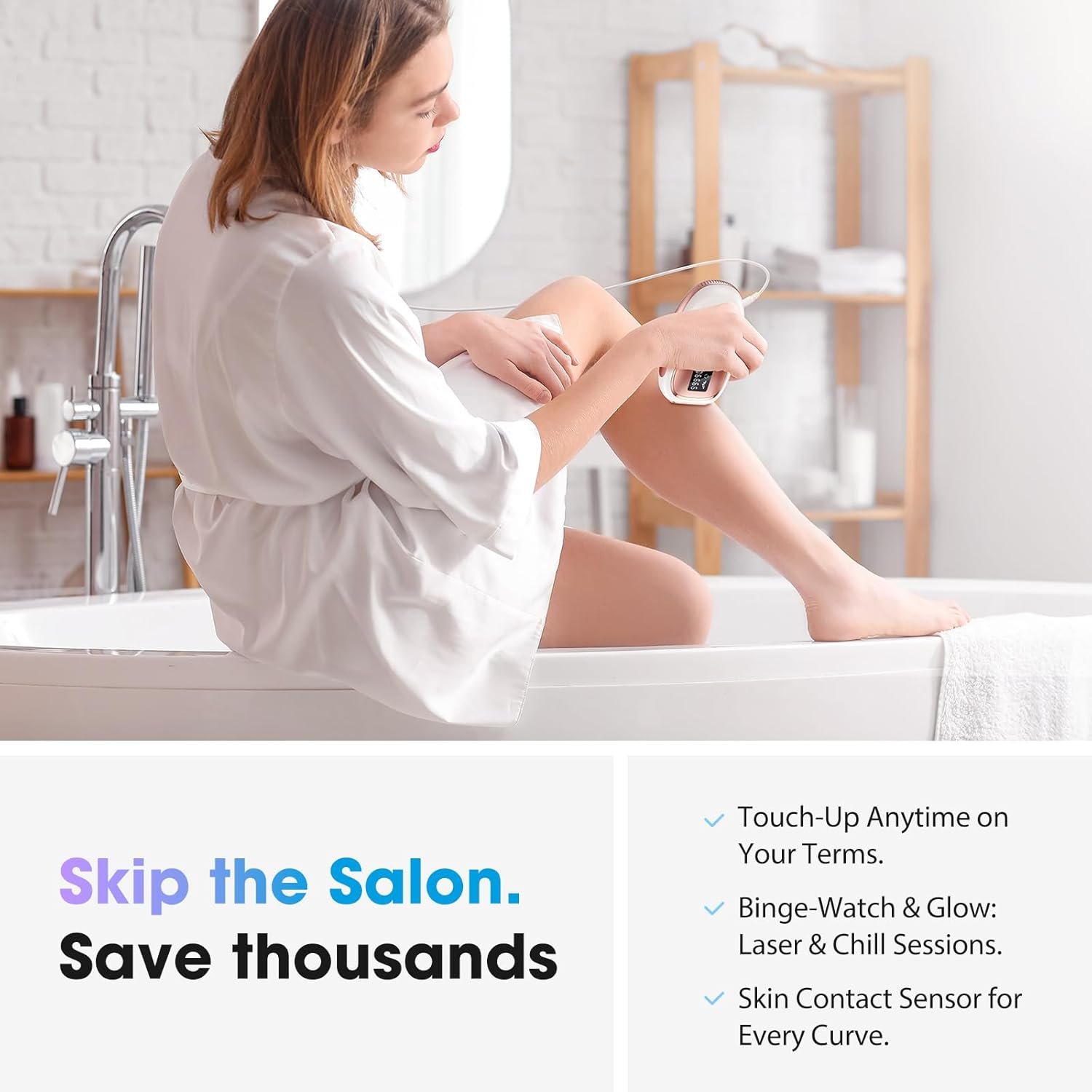 IPL Laser Hair Removal Device for Women & Men - Home 45°F Ice-Cooling Contact for Painless & Long-Lasting Results, 86% Hair Reduction in 3 Weeks for Full Body & Bikini Line, Rose Gold - Image 5