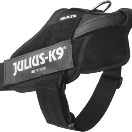 Julius-K9, 16STEALTH-P-1, IDC Stealth Powerharness for Dogs, Size: 1, Black