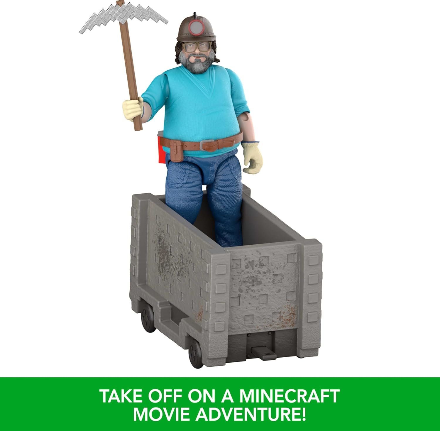 Mattel Minecraft Action Figure Set, Explosive Minecart Escape with 4-inch Steve & Mining Accessories, Toy Collectible Inspired by The Movie - Image 4