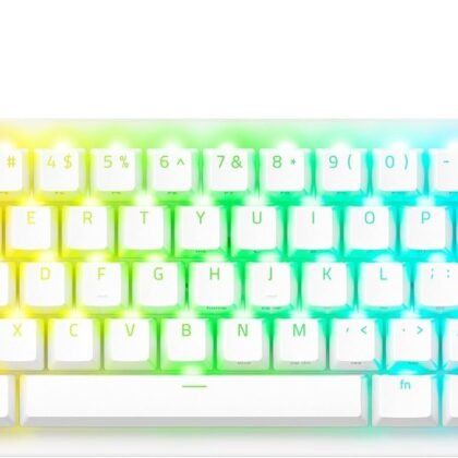 Razer Huntsman V3 Pro Mini 60% Esports Gaming Keyboard: Analog Optical Switches Snap Tap - Rapid Trigger - Adjustable Actuation - Dual-Purpose Mod Keys - Doubleshot PBT Keycaps - White