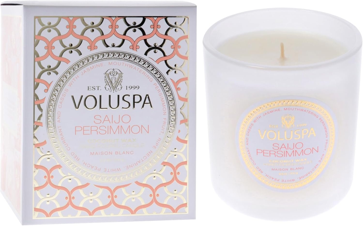 Voluspa Saijo Persimmon, Classic Boxed Candle, 9.5 Ounce, 60 Hour Burn Time, Coconut Wax for Clean Burning, Handcrafted in The USA - Image 4