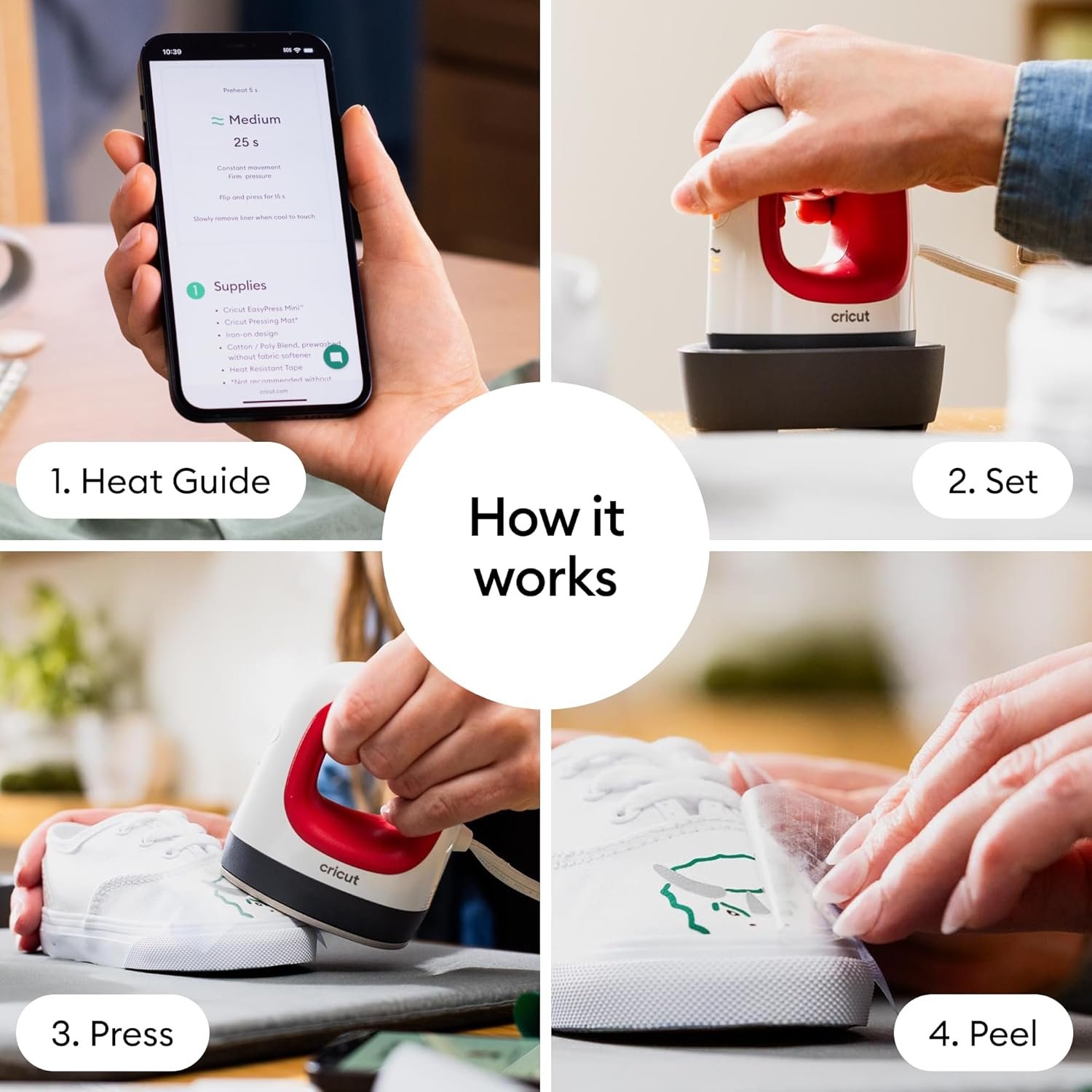 Cricut EasyPress Mini Heat Press + Heat Press Mat - for Pressing Small Objects Like Shoes, Stuffed Animals, Hats & More - 3 Heat Settings & Precision Tip - Compact & Lightweight - Raspberry - Image 6