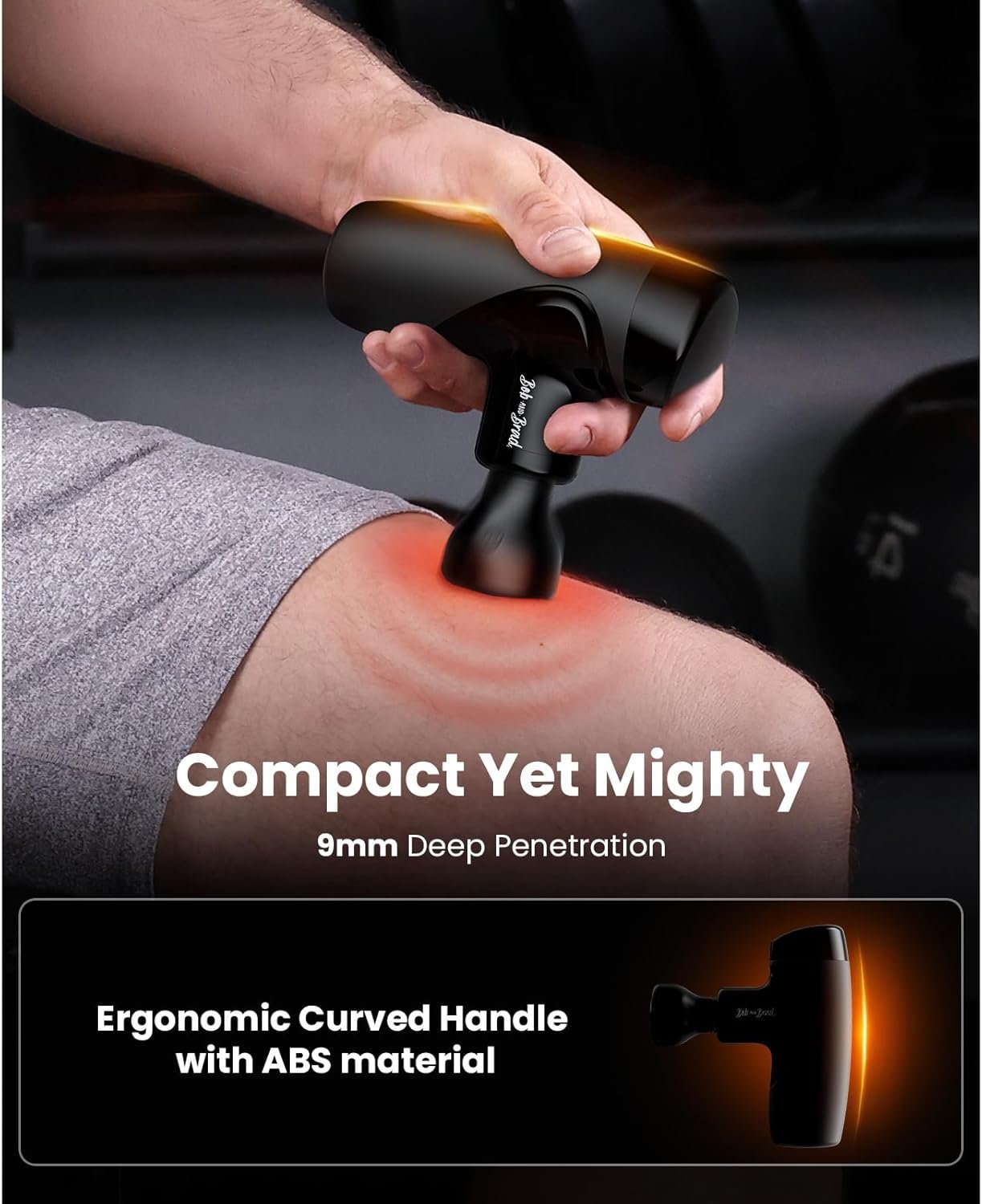 BOB AND BRAD M7 Plus Mini Massage Gun with Heat, Pocket-Sized Heated Deep Tissue Massager, Portable Percussion Muscle Travel Massager Gun, Ultra Light Small & Quiet Massage Gun - Image 4