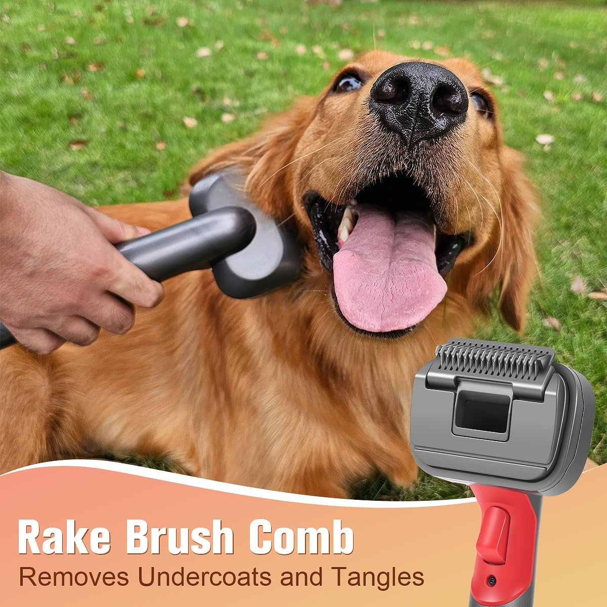 FUNTECK 2-in-1 Dog Hair Vacuum Brush for Grooming & Shedding Compatible with Dyson Gen5, V15, V12, V11, V10, V8, V7 – Removes Loose Hair, Dander, Undercoat & Tangles – Self-Cleaning Design - Image 4