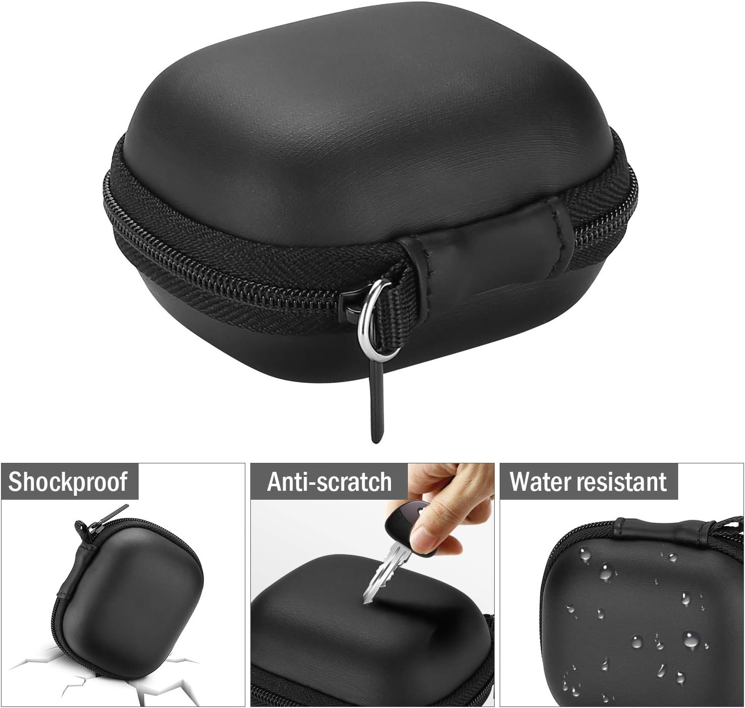 ProCase Compatible for AirPods Pro 2 2022 / AirPods 3 2021 / AirPods Pro 1 / Jabra Elite 75t / Beats Studio Buds, Hard Travel Carrying Case Storage Pouch Bag for Earbuds Earphones Headphones -Black - Image 4