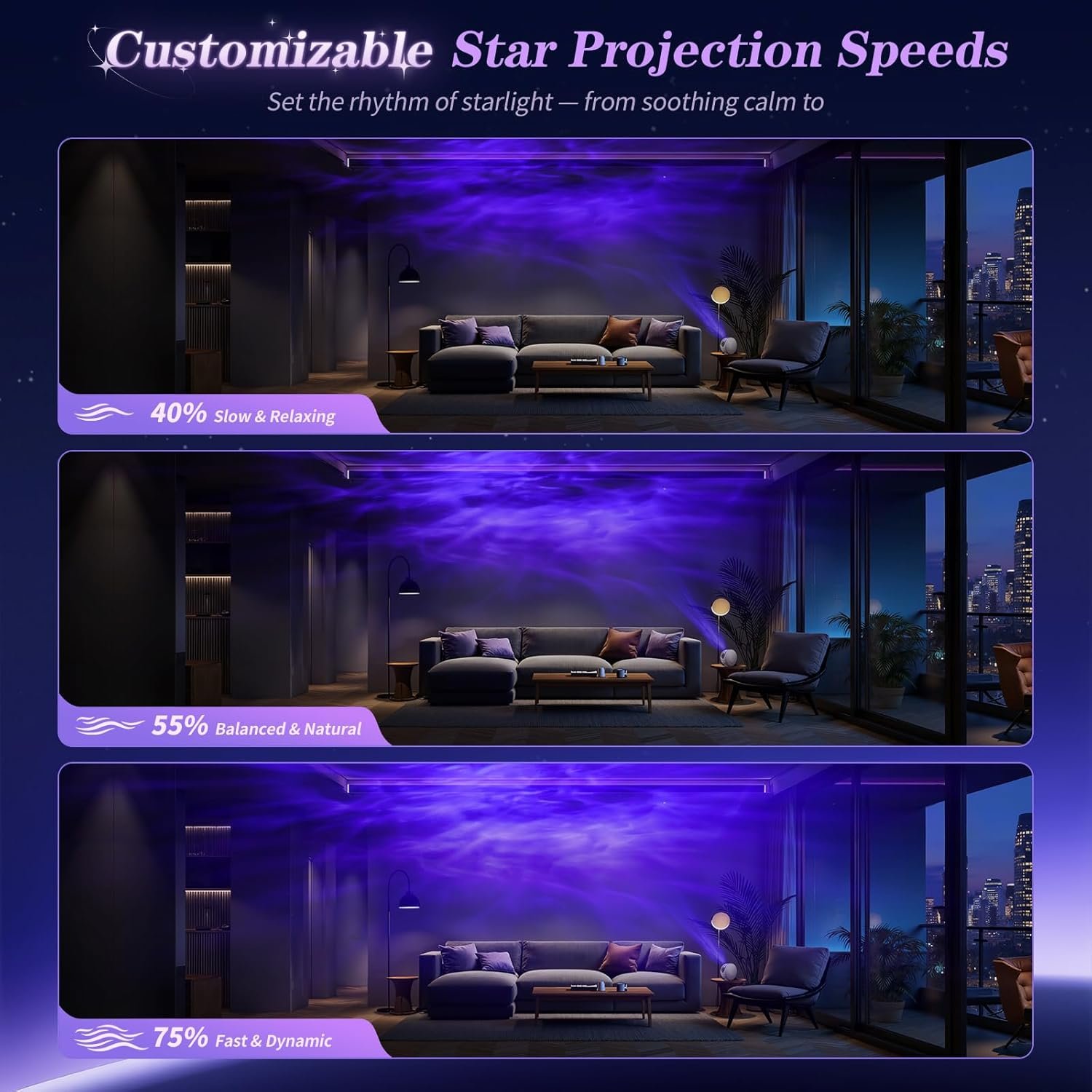 Galaxy Projector, Star Night Light, Star Projector with Timer & Remote Control for Bedroom Decor, Home Theater, Ceiling, Kids Room, Party, Relaxation - Image 3