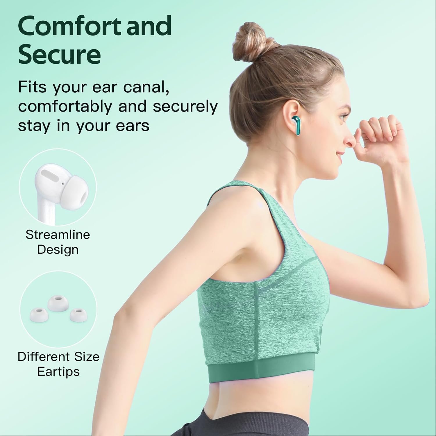 TAGRY Bluetooth Headphones True Wireless Earbuds 60H Playback LED Power Display Earphones with Wireless Charging Case IPX5 Waterproof in-Ear Ear buds with Mic for TV Smart Phone Laptop Computer Sports - Image 7