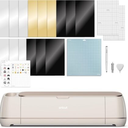 Cricut Maker 4 - Smart Cutting Machine (Seashell) | Digital Content Bundle - Includes 30 Images in Design Space App