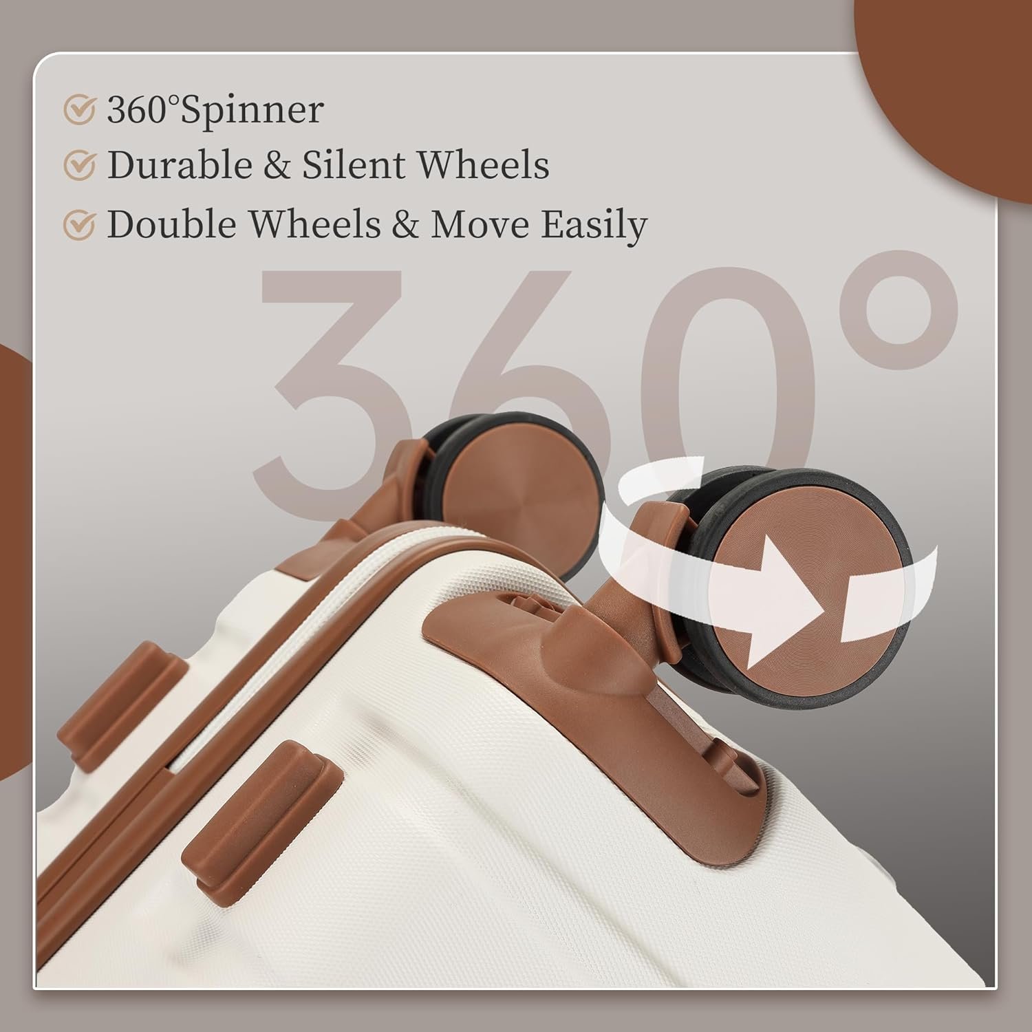 Hulsin Carry on Luggage Suitcase, 22x14x9 Airline Approved 20 Inch Hardside Carry-on Luggage with Spinner Wheels, Hard Shell Luggage with TSA Lock, Hard Case Small Travel Suitcase (White, 20-Inch) - Image 3