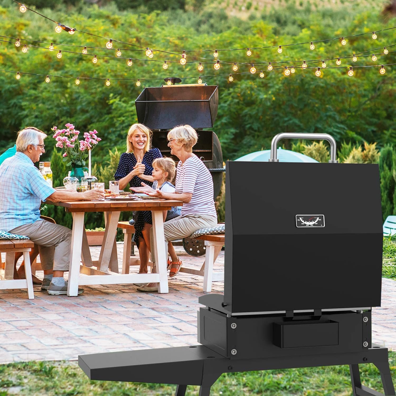 Upgraded Hinged Lid for Blackstone 1666 22" Omnivore Original Tabletop Griddle (2024 Model), Griddle Cover with Thermometer for Blackstone 1666 1813 2203 2271 2020 2205 22In Grill Case - Image 5