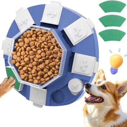 TBTeek Dog Puzzle Toys for Large Medium Small Dogs, 3-in-1 Interactive Dog Toys, Nail Grinder, IQ Puzzle & Slow Feeder - Interactive Treat Dispenser for Mental and Stimulation Boredom Relief(Blue)