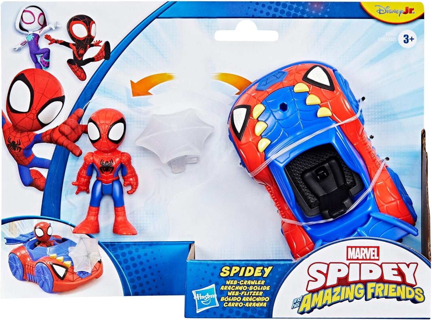 SPIDEY AND HIS AMAZING FRIENDS Marvel Spidey Web Crawler Toy Car with 3-Inch Action Figure & Accessory, Super Hero Toys, Kids Ages 3+ - Image 2