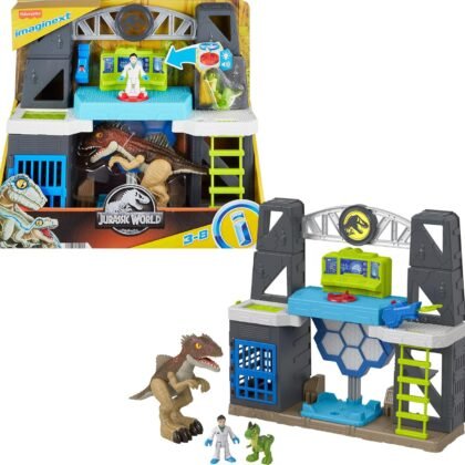 Fisher-Price Imaginext Jurassic World Dinosaur Toys Scan & Glow Dino Playset with Lights & Sounds for Kids Ages 3+ Years