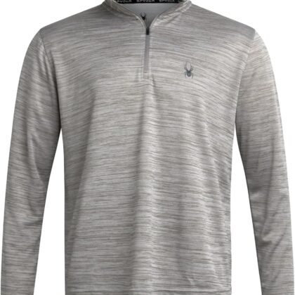 Spyder Mens Quarter Zip Pullover - Quick Dry Athletic Mens Long Sleeve Workout Shirts Lightweight Gym Golf Pullovers