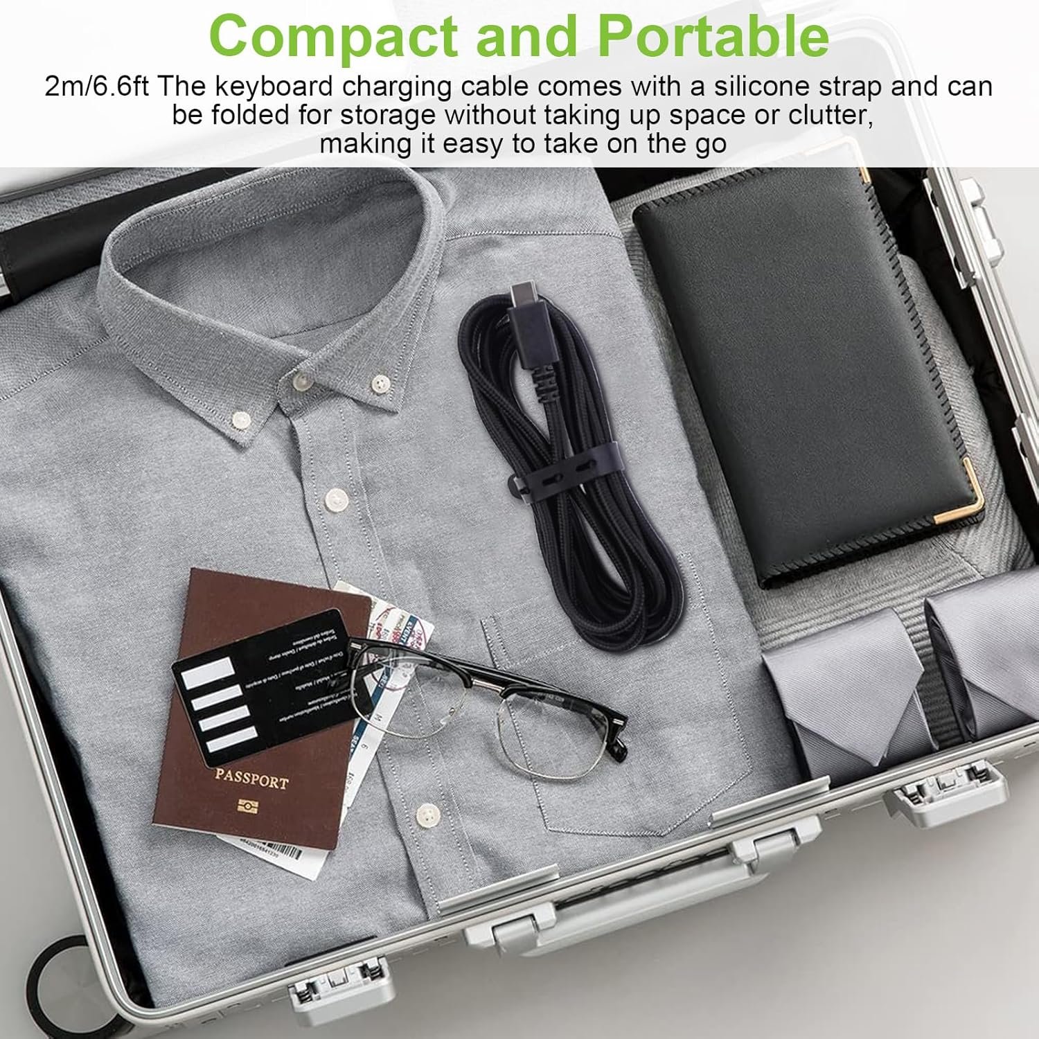 Toeasor USB Type C Keyboard Charger Charging Cable Power Cord Compatible with Razer BlackWidow V4 Pro/V3 Pro/V3 Mini, Huntsman V3 Pro, Deathstalker V2 Pro Mechanical Gaming Keyboard, Braided, 6ft - Image 7