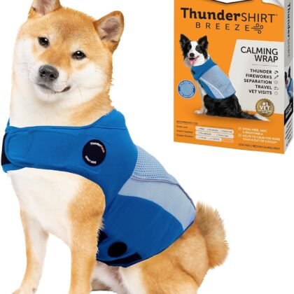 ThunderShirt Breeze for Dogs, Medium, Sky Blue, Extra Breathable Mesh Fabric, Dog Anxiety Relief Vest for Every Day Stress & Calming During Thunder Storms and Fireworks