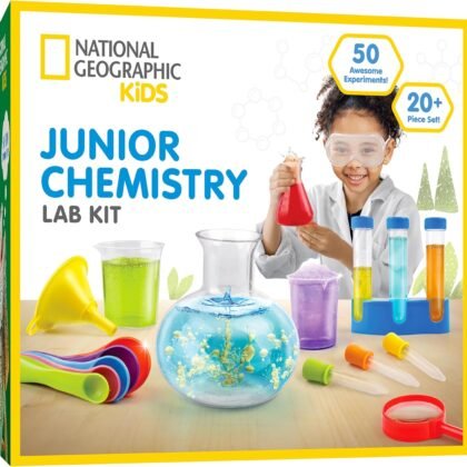 National Geographic Junior Chemistry Set - Complete Early Learning Lab Kit with 50 Science Experiments for Kids and 20+ Lab Tools, Chemistry Set, Science Experiments for Kids 4-6