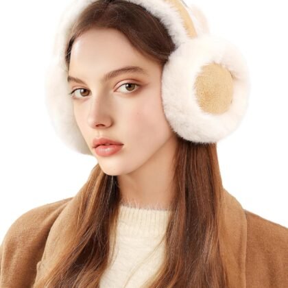 Ear Muffs for Winter Women Faux Fur Warm Earmuffs Foldable Cute Fuzzy Ear Warmers